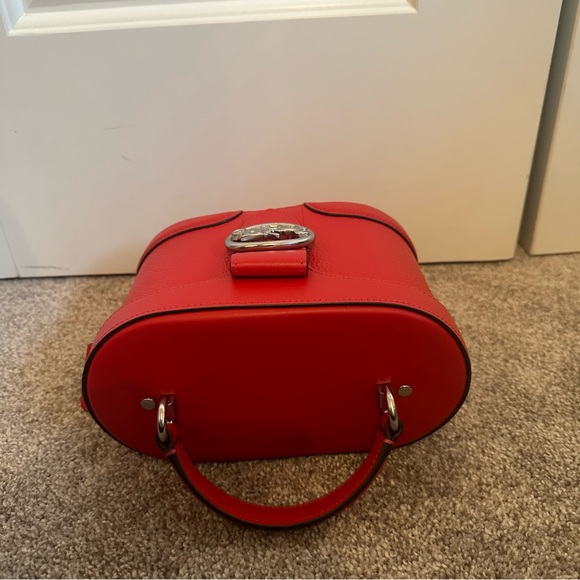 Coach Georgie Gem 5503 Leather Crossbody Satchel Bright Poppy Red - Picture 4 of 10